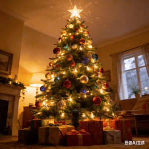 9ft Pre-Lit Artificial Christmas Tree